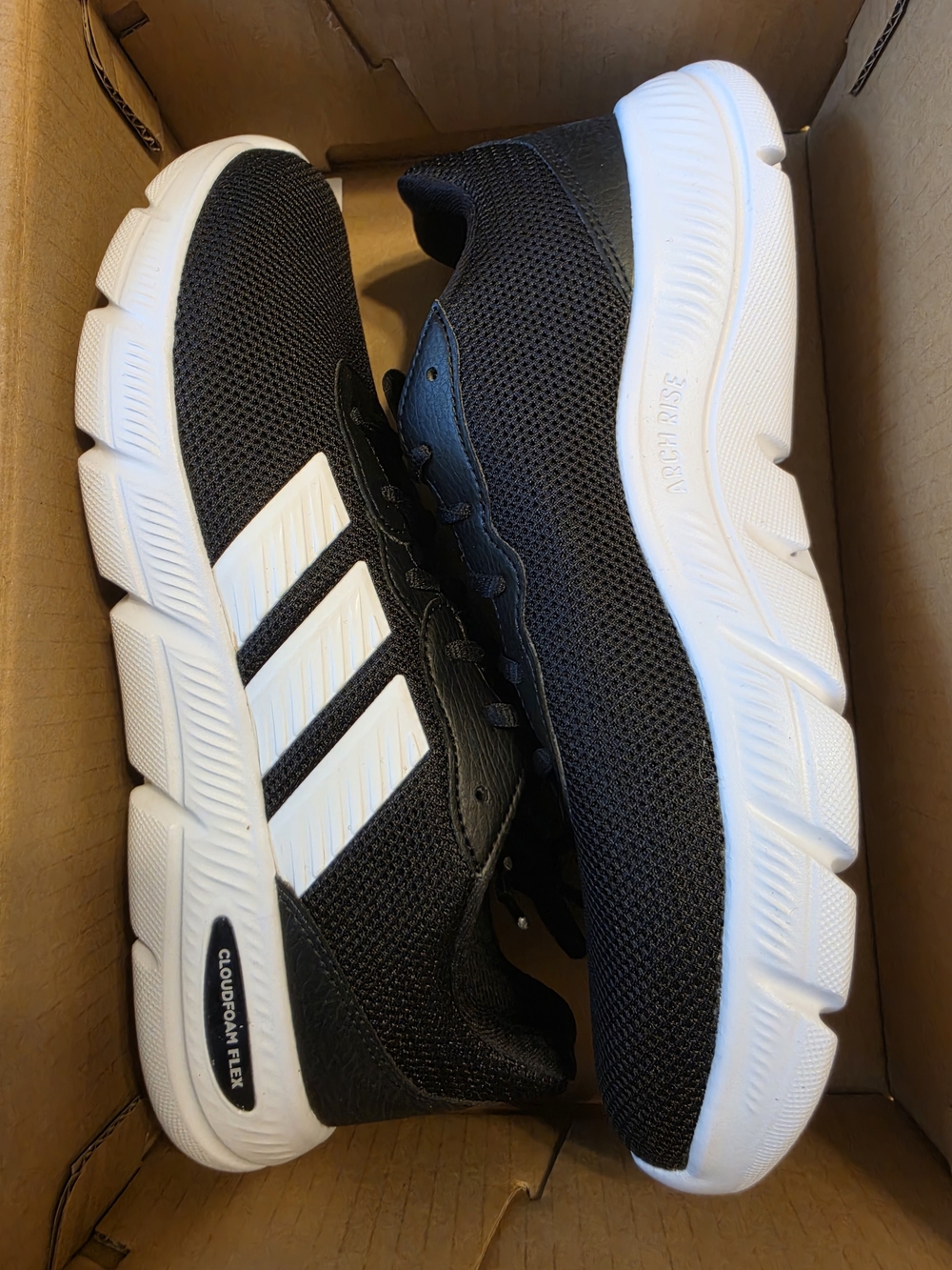 adidas Black and White Lightweight Mesh Sneakers